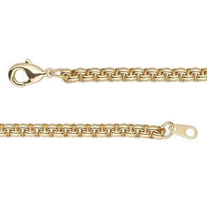 Chain 1pkg1 rolo, 3.5mm / lobster claw clasp, gold-finished brass 16 inch