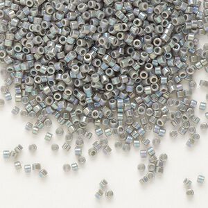 Seed bead, Delica&reg;, glass, pkg/50g, #11 round, opaque rainbow grey (DB-0168).