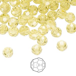 Bead 288pk jonquil, Preciosa Czech crystal 6mm round