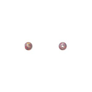 Bead, "opal" (silica and epoxy) (man-made), Mexican brown, 4mm round. Sold individually.
