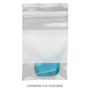 Bag, Tite-Lip&trade;, plastic, clear and white, 2x3-inch top zip with block. Sold per pkg of 1,000.