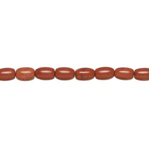 Red jasper 1pkg1, oval bead natural 15.5-16 inch 6x5mm
