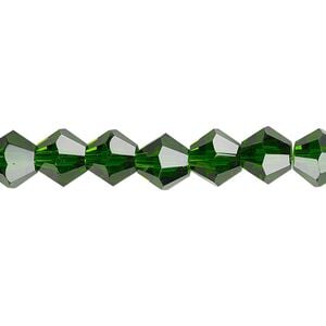 Bead 1pk transparent emerald green, Celestial Crystal&reg; 8mm bicone 15.5-16 inch