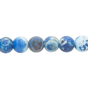 Fire crackle agate 1pkg1, matte round bead 15.5-16 inch 7.5-8mm