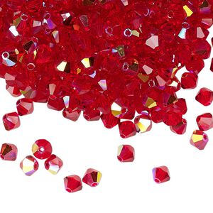 Bead 720pk light Siam AB, Preciosa Czech crystal 4mm bicone