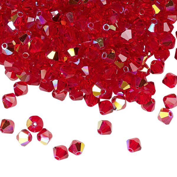 Bead 720pk light Siam AB, Preciosa Czech crystal 4mm bicone image number 0