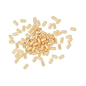 Bead 1pkg100 gold-plated, 3x1.5mm tube, brass