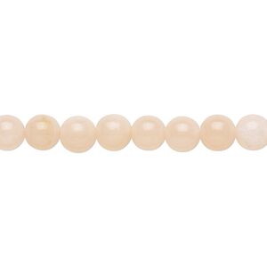 Peach quartz 1pkg1, round bead natural 15.5-16 inch 6mm