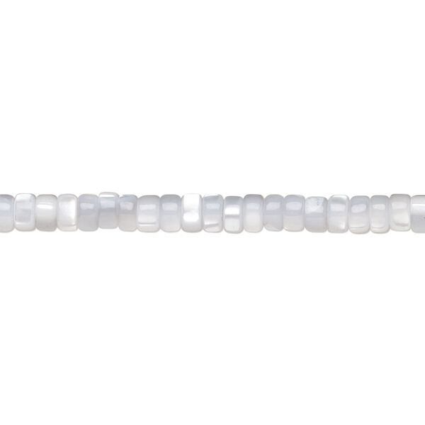 Mother-of-pearl shell 1pkg1, heishi bead 15.5 to 16 inch grey 3x2mm image number 0
