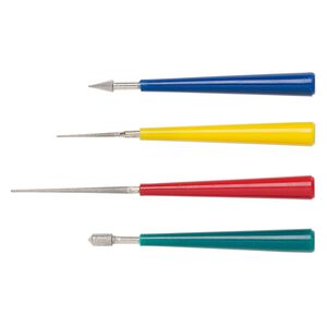 Bead reamer, steel and acrylic, diamond dust coated. Sold per 4-piece set.