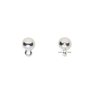 Bead 1pkg100 silver-finished "pewter", 6mm round / closed loop