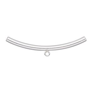Bead 1pkg1 sterling silver-filled, 38x2mm curved tube