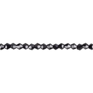 Bead 1pk 16 facets opaque black, Celestial Crystal&reg; 3mm bicone 15.5-16 inch