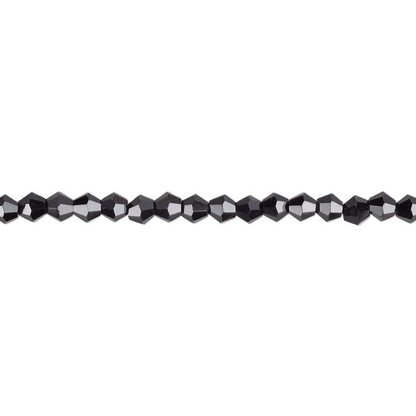 Bead 1pk 16 facets opaque black, Celestial Crystal&reg; 3mm bicone 15.5-16 inch image number 0