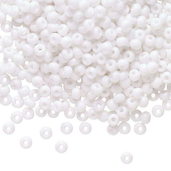 Seed bead, Preciosa Ornela Czech glass, pkg/500g, #8 rocaille, opaque white, (03050). image number 0