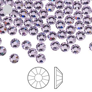 Flat back 144pk violet foil back, Preciosa Viva 12&reg; Czech crystal rhinestone 4.6-4.8mm chaton rose round SS20