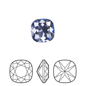 Fancy stone 144pk tanzanite foil back, Preciosa MAXIMA Czech crystal rhinestone 12mm cushion square