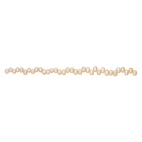 Freshwater pearl 1pkg1, top-drilled rice, 15.5-16 inch light orange 7x6mm-12x7mm cultured image number 1