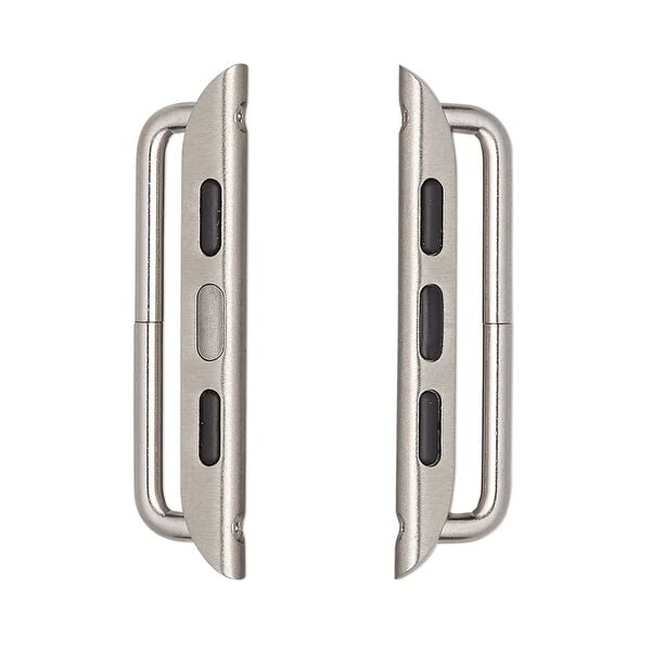 Watch component, imitation rhodium-finished brass, 35x7.5mm with 25mm bar. Sold per pkg of 2. image number 0