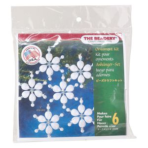 Ornament kit 1pkg1 The Beadery&reg;, polystyrene, snowflake, mixed colors, ornament (7016).