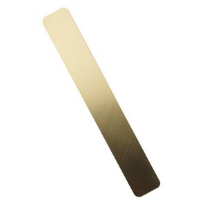 Sheet, copper and zinc, jeweler's bronze, half-hard, 7x1-inch rectangle with rounded corners, 22 gauge. Sold individually.