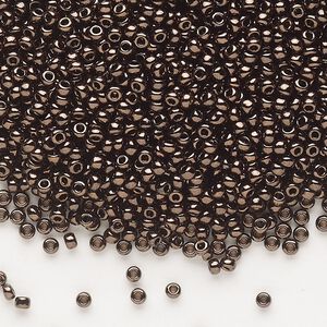 Seed bead, Dyna-Mites&trade;, glass, pkg/40g, #11 round, opaque iris dark bronze, (926 11/0 RR).
