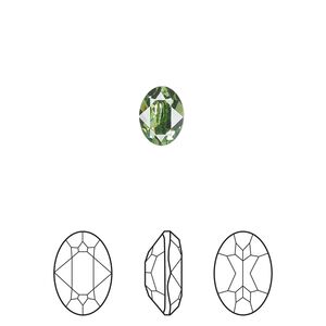 Fancy stone 180pk peridot foil back, Swarovski&reg; ReCreated&trade; 8x6mm oval 4120