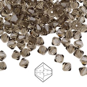 Bead 24pk black diamond, Preciosa Czech crystal 5mm bicone