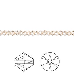 Bead 48pk crystal golden shadow, Crystal Passions&reg; 3mm bicone 5328