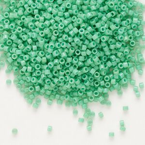 Seed bead, Delica&reg;, glass, pkg/7.5g, #11 round, Duracoat&reg; opaque outside dyed sea opal (DB-2125).