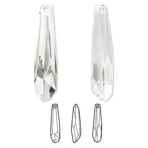 Focal 1pk crystal partially frosted, Crystal Passions&reg; 56x12mm pendant crystalacite 6017/G