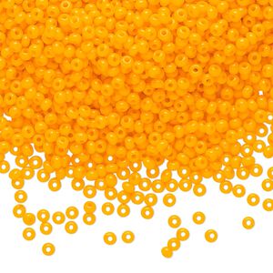 Seed bead, Preciosa Ornela Czech glass, pkg/500g, #11 rocaille, opaque orange, (93110).