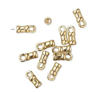 Crimp end 1pkg10 brass, 6x3.5mm tube / loop / 2mm inside diameter, JBB Findings