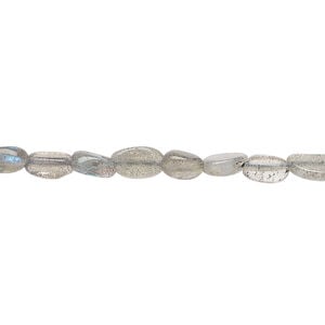 Labradorite 1pkg1, hand-cut puffed oval bead natural, 13 inch 5x4mm-9x5mm