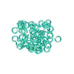 Jump ring 1pkg50 brass, 4mm round, 20 gauge / 2.4mm inside diameter / electrocoated green
