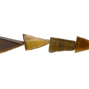 Tigereye 1pkg1, hand-cut flat triangle bead natural 13 inch 9x9x7mm-14x14x9mm