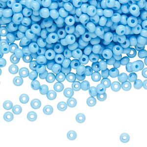 Seed bead, Preciosa Ornela Czech glass, pkg/50g, #8 rocaille, opaque sky blue, (63020).