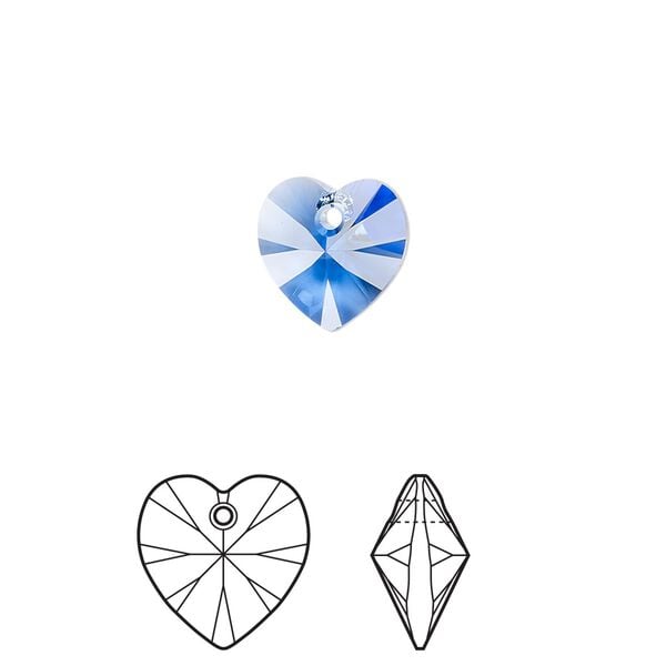 Drop 4pk sapphire, Crystal Passions&reg; 10mm pendant heart 6228 image number 0