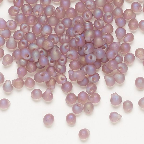 Seed bead, Miyuki, glass, pkg/10g, 4x3.4mm fringe, translucent matte rainbow lavender, (DP-142FR). image number 0