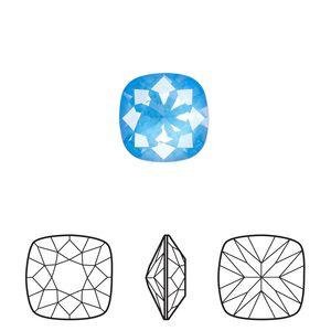 Fancy stone 1pk crystal electric blue ignite LacquerPRO, Crystal Passions&reg; 12mm cushion 4470