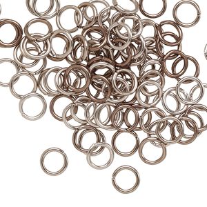 Jump ring 1pkg100 aluminum, 6mm round, 18 gauge / 4.2mm inside diameter / bronze