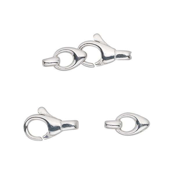 Clasp lobster claw 1pkg1 sterling silver, 23x8mm overall, 1-strand image number 0