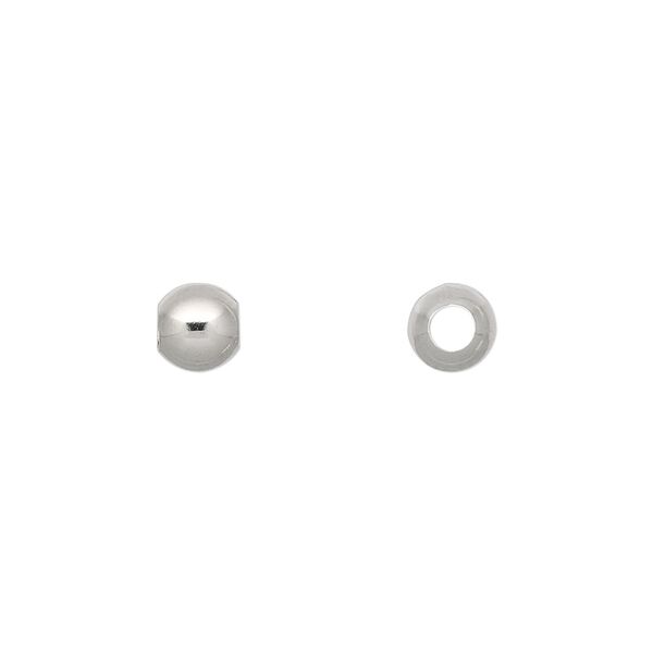 Bead 1pkg1000 imitation nickel-plated, 6mm round, brass image number 0