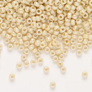 Seed bead, Miyuki, glass, pkg/250g, #8 rocaille, opaque rainbow pear (RR-488).