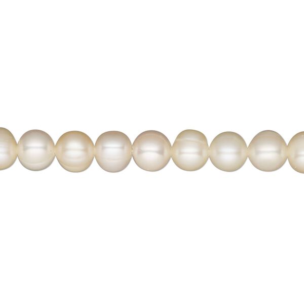 Pearl, cultured freshwater, peach, 5-6mm semi-round, C grade, Mohs hardness 2-1/2 to 4. Sold per 15.5-16 inch strand. image number 0