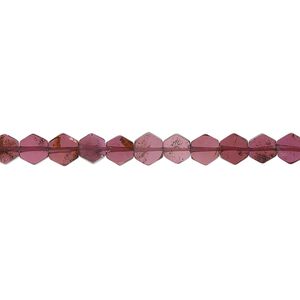 Garnet 1pkg1, hand-cut flat hexagon bead 15.5-16 inch 4x1mm-5x4mm