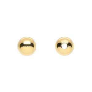 Bead 1pkg10 gold-plated, 9mm round, brass