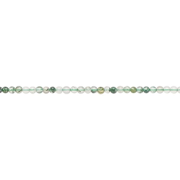 Moss agate 1pkg1, round bead natural 15.5-16 inch 2mm image number 0