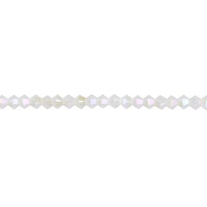 Bead 48pk white opal shimmer 2X, Crystal Passions&reg; 3mm bicone 5328