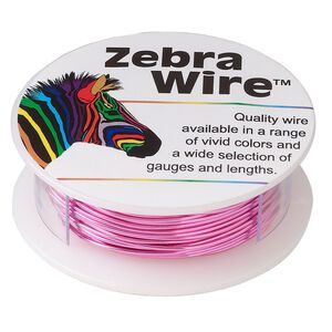 Wire, Zebra Wire&trade;, color-coated copper, pink, round, 20 gauge. Sold per 15-yard spool.